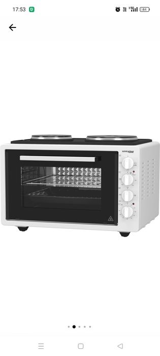 Cuptor electric cu 2 plite electrice Vision Chef VCE372PA, Putere totala 2500 W, Putere cuptor 1300 W, 3 functii coacere, Alb