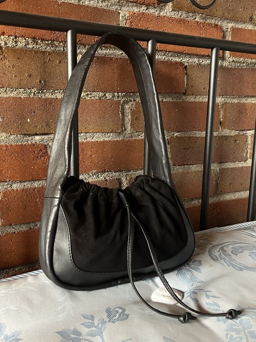 Urbancode, geantă mică, neagră, piele naturală & piele întoarsă