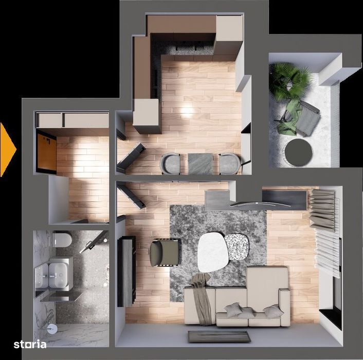 Apartament 1 cameraComplex Nicolina 2,5 km de Podu Ros  TVA Inclus