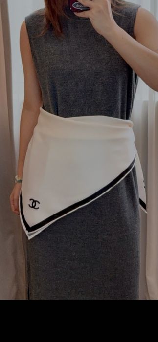 Eșarfă Chanel, model 2026, 100% mătase, 90x90cm