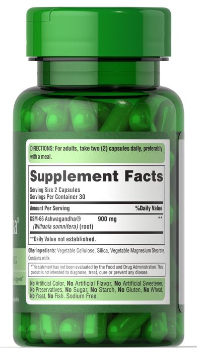 Ashvaganda(Ashwagandha) KSM-66(ENG TOZA EKSTRAKTI) (Puritan's Pride) 4