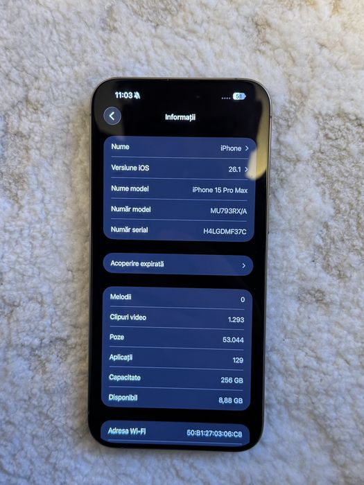 Iphone 15 PRO MAX 256GB Natural Titanium inca in garantie