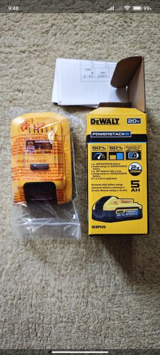 Аккумулятор DeWALT Powerstack 5.0 Ah (DCBP521) — Новый / Оригинал