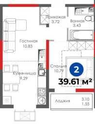 Мирабад 2-комн NRG Meros ниже отдела продаж