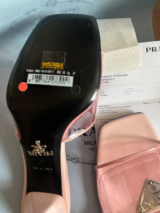 Sandale Prada mules leather plexiglass Alabastro