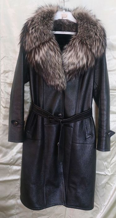 Кожаная дубленка с мехом