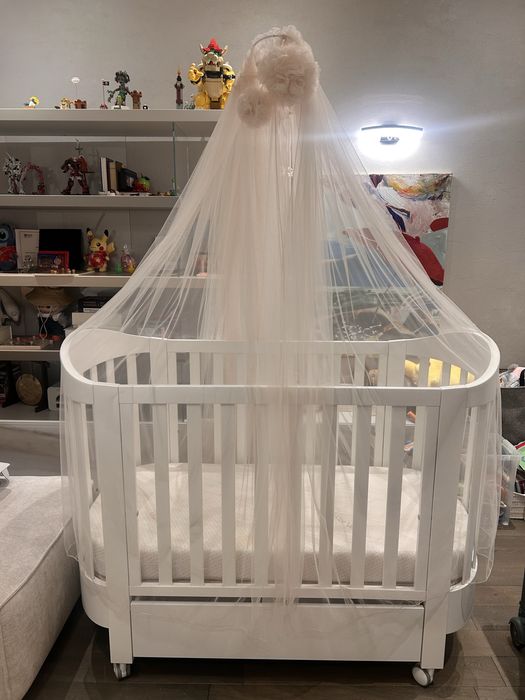 Детско дървено легло кошара Baby Italia с матрак (закупен отделно)