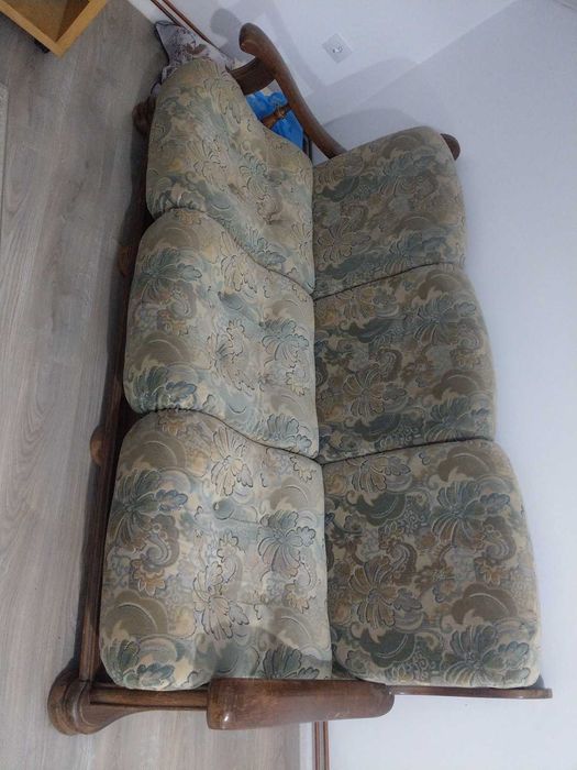 vind canapea lemn masiv 3 locuri