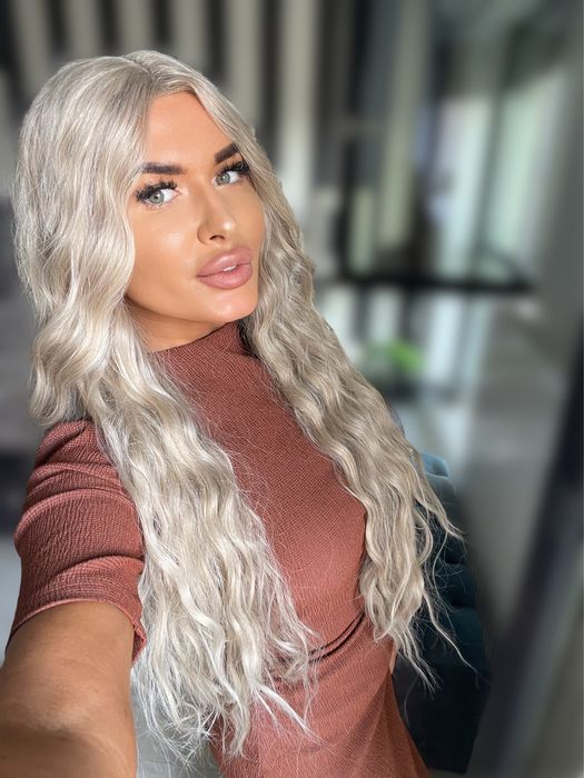 Peruca blond white semi naturala front lace