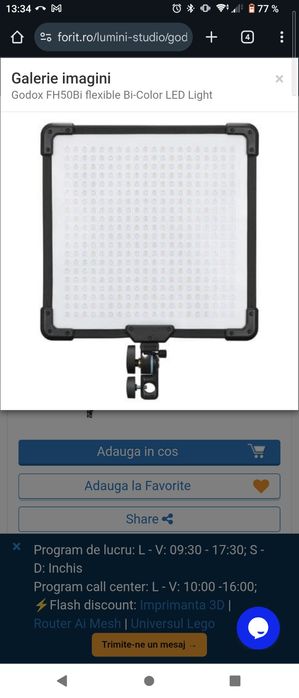 Panou LED flexibil Bi-Color Godox FH50Bi lumina