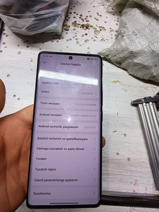 Redmi not 14pro 8/256 qora