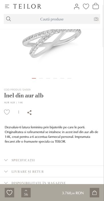 Vand inel din aur alb Teilor