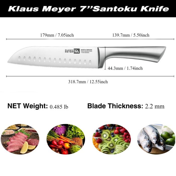 Cuțit Klaus Meyer Santoku  de 7''