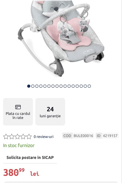 Leagan / Balansoar cu vibratii si melodii pentru bebelusi MOMI LUIS