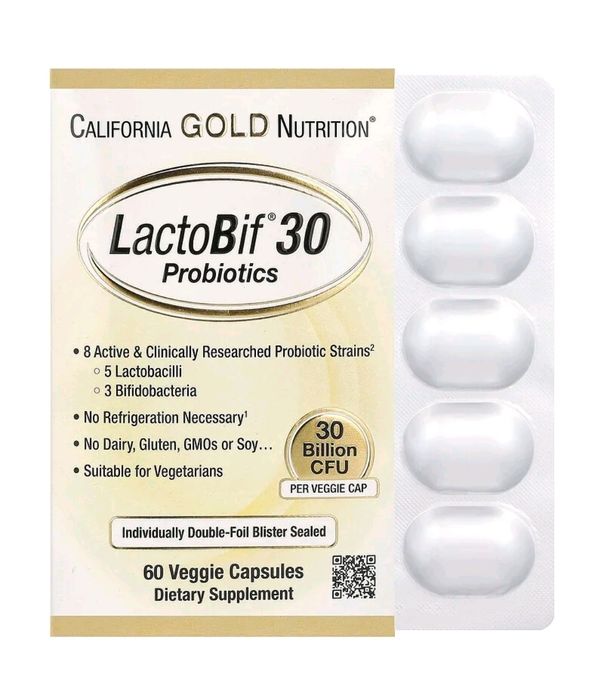 LactoBif® 30,Лактобиф, пробиотики, 30 млрд КОЕ, 60капс