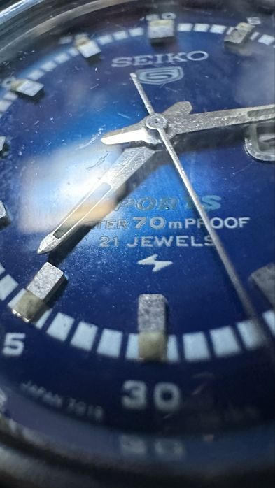 Seiko 5  7019-7070 син “sunburst” циферблат