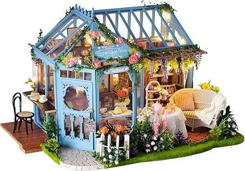 Нова DIY Мини куклена къща за сглобяване с мебели, светлини и музика