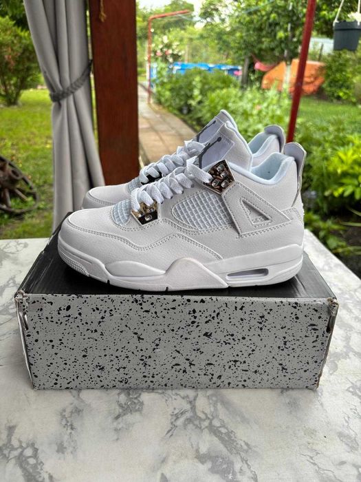 Air Jordan 4 Retro White Silver marimea 38