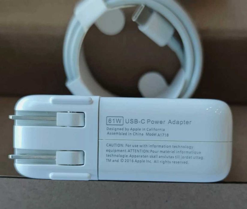 Oригинальный MacBook Apple 61w Type-C адаптер + БЕСПЛАТНАЯ ДОСТАВКА