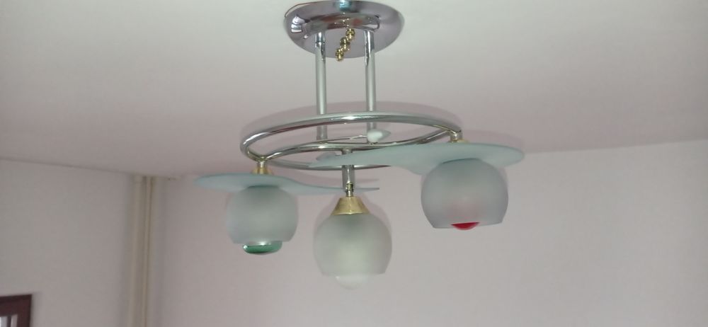 Candelabru albastru cu 3 becuri