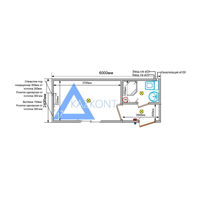 Конейнер с душем, туалетом