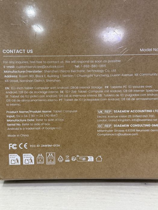 Tableta Aumi 10.1 , G13 , 128gb sigilata !