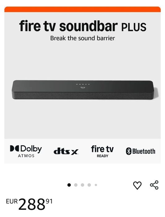 Саундбар Amazon fire sound bar + plus ( Dolby Atmos & DTS X)