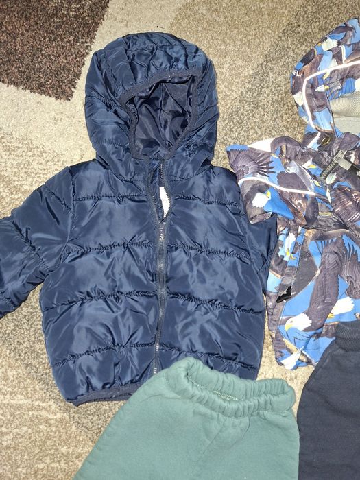 Комплект якета и ватирани анцузи  момче 80см