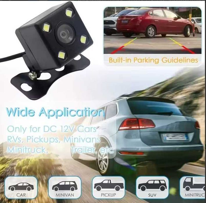 Камера за Паркиране  5MP HD с монитор паркиране сензор 4LED HD НОВО