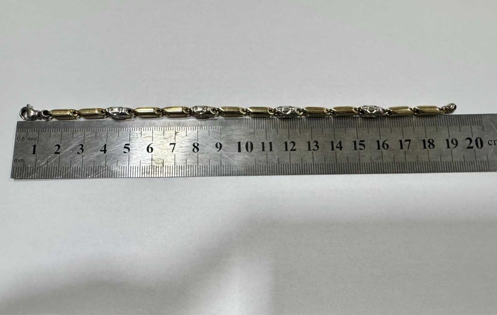 Златна гривна бяло и жълто злато 14 к 585 / 5,47 г.