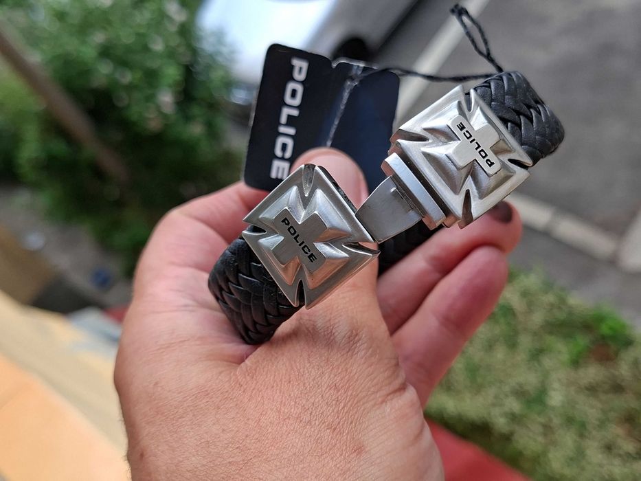 bratara piele inox Police cruce malteza