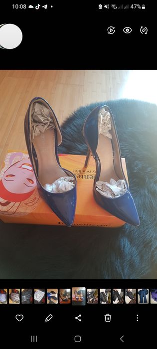 Pantofi dama 36 crem rosi albaștri