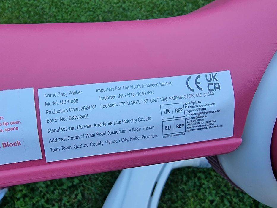 Rotobil, premergator, antemergator BabyWalker nou, roz