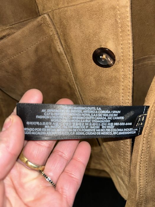 Massimo Dutti set- ghete 43 si geaca piele intoarsa