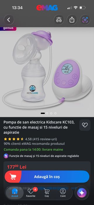 Pompă de sân electrica