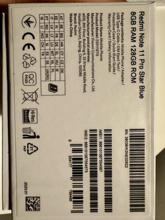 Смартфон Redmi Note 11 Pro, 128 GB, Star Blue