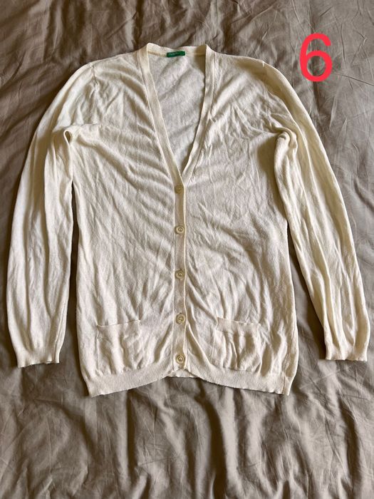 Benetton шерстяной свитер кардиган белый красный черный серый Бенетон