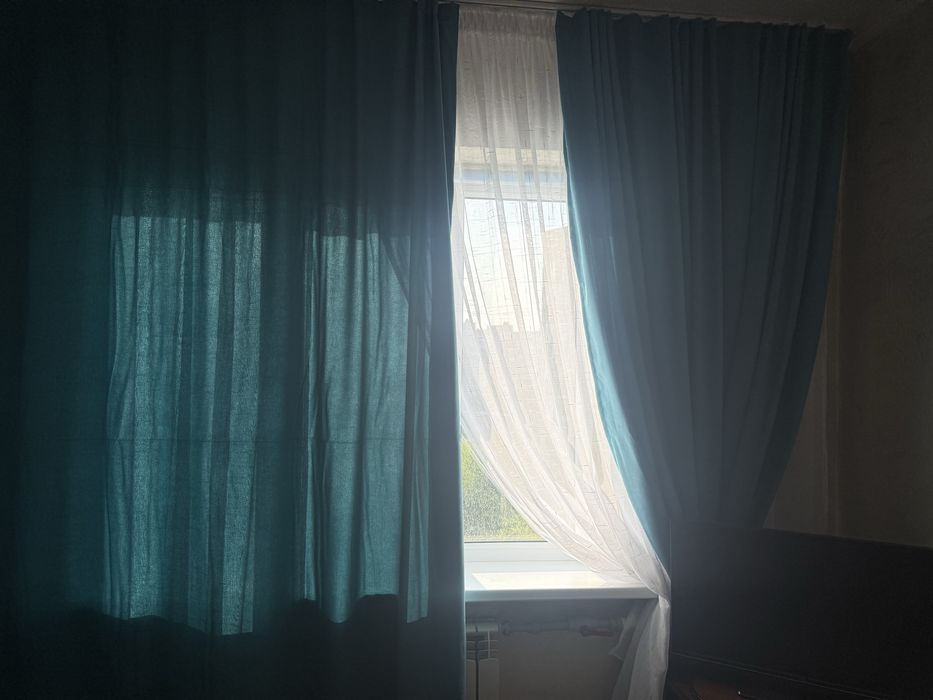 Шторы цвета морской волны
