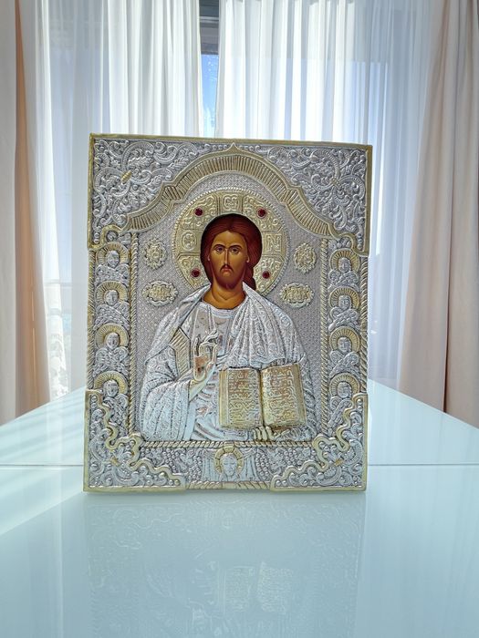 Icoane bizantine Grecia, argintate, lucrate manual, calitate premium