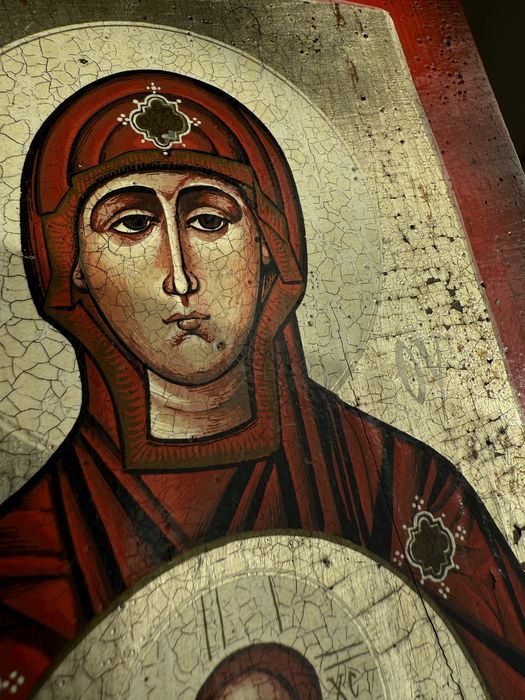 Icoana ortodoxa veche pictata