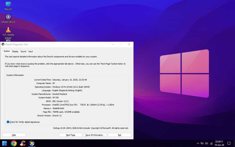 Vand Notebook HP T5670/4GB RAM/320GB/Intel 965/WiFi/BT/W10 la 100lei