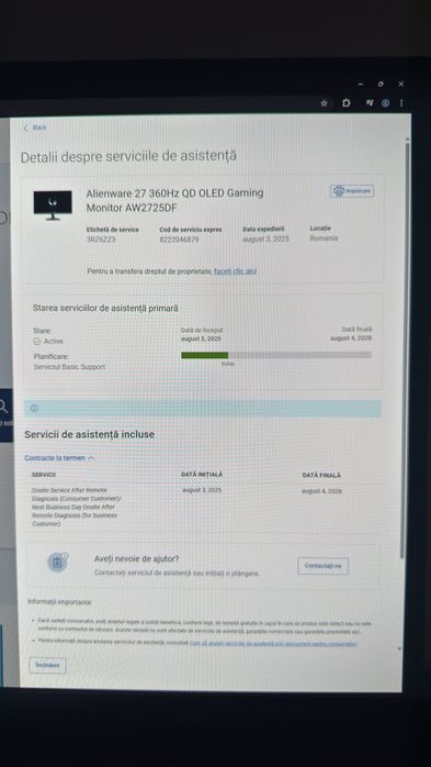 Monitor OLED Alienware AW2725DF 360hz ca nou