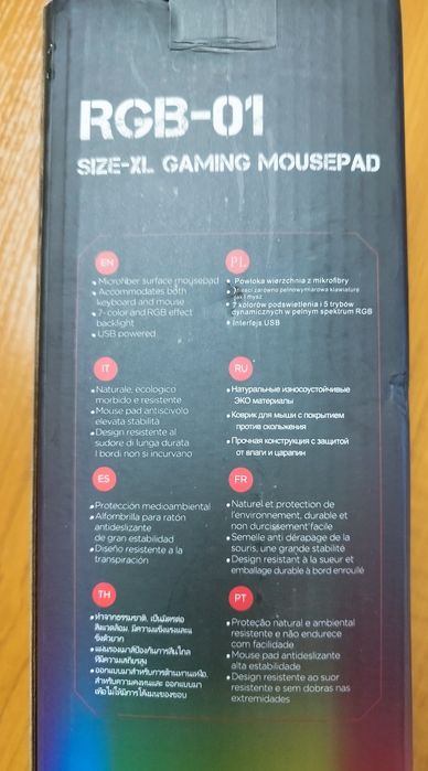RGB-01 XL Gaming Mousepad – RGB подсветка
