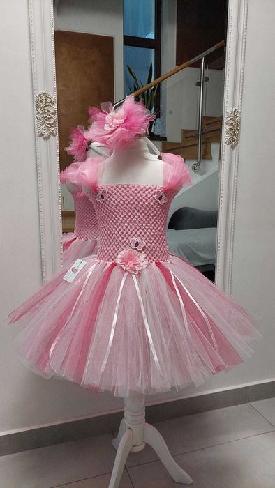 Rochita TUTU floare garoafa  panseluta bujor dalie serbare