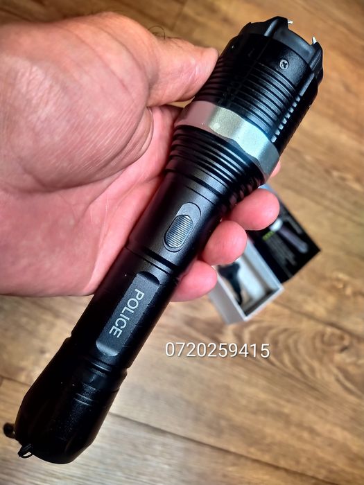 Lanterna LED HY-8810 Police cu electrosoc pentru autoaparare, 10.000 Kv