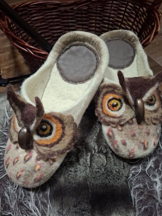 Тапочки войлочные Филины