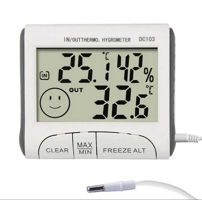 Термометр-гигрометр цифровой DC103 двухканальный (комнатно-уличный): 2 ...