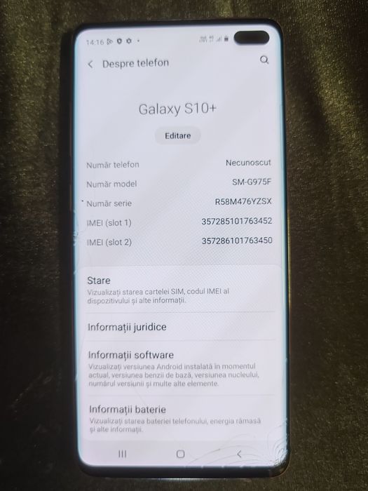Samsung s10+ ( sticla sparta ,piese)