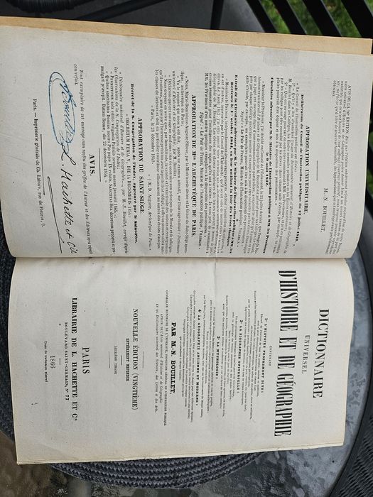 Dicționar antichitate 1866 , legătură piele, ediție Paris Hachette