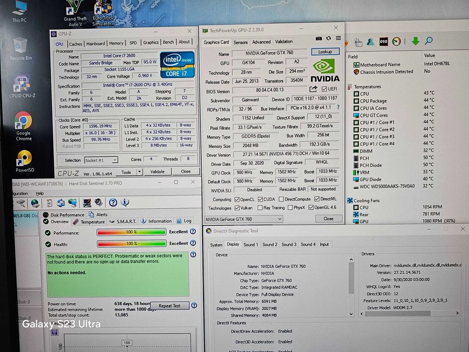 Unitate PC Gaming i7 2600 3.8Ghz/8GB/GTX760 2GB GDDR5 256Bit/500GB GTA